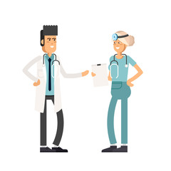 Team doctors on a white background. Vector illustration in flat style