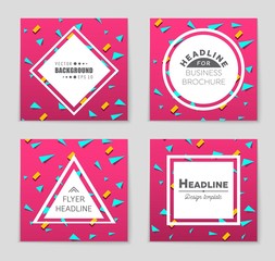 Obraz premium Abstract vector layout background set. For art template design, list, front page, mockup brochure theme style, banner, idea, cover, booklet, print, flyer, book, blank, card, ad, sign, sheet,, a4