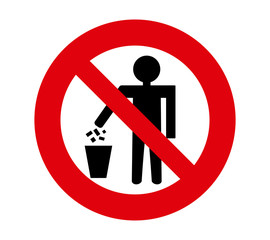 forbidden signal throw trash