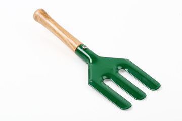 Steel shovel with wooden handle isolated clipping path.
