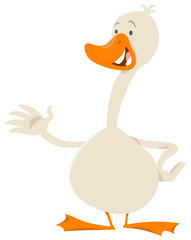 cute goose bird animal character