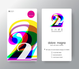 Logo number 2 business card design template. Vector graphic design elements for Corporate Identity.