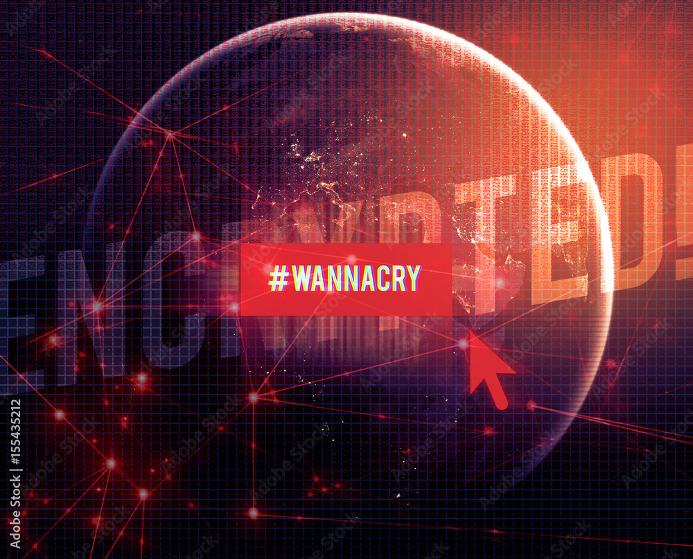 Poster wannacry attack grid network element of this image furnished by nasa