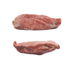 Single slice of beef meat isolated