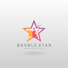 Multicolored Star logo template.