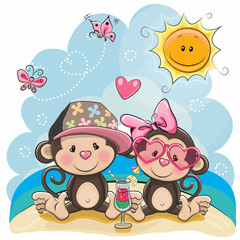 Two Monkeys on the beach