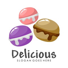 Macaroon illustration logo design vector