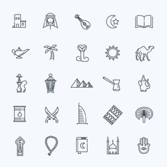 Outline icons set - Islam collection