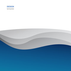 Abstract blue waves background template for design