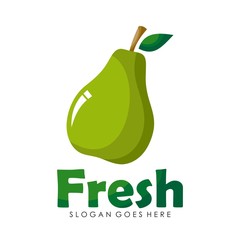 Peer fruit logo design vector