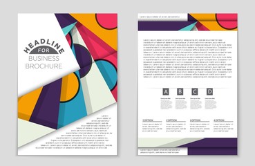 Fototapeta premium Abstract vector layout background set. For art template design, list, front page, mockup brochure theme style, banner, idea, cover, booklet, print, flyer, book, blank, card, ad, sign, sheet,, a4