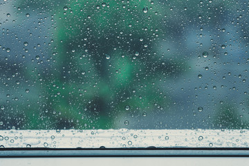 Rain / Water drop of rain on glass window