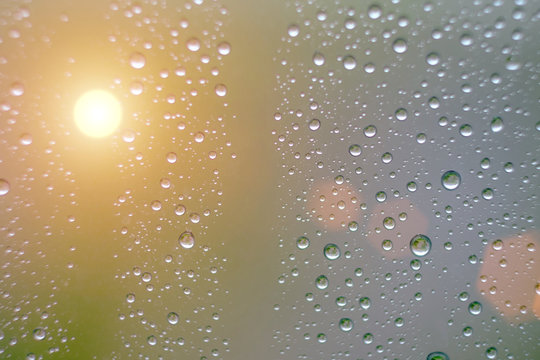 Rain / Water drop of rain on glass window