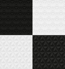 Set of black and white seamless patterns