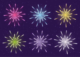 Fototapeta na wymiar Set of color fireworks for Your design
