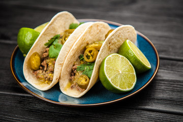 Mexican tacos with beef