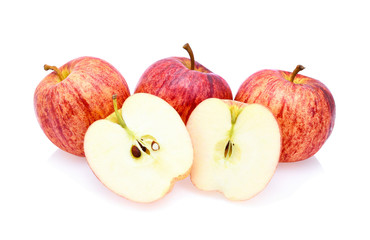 Gala apples isolated on white background