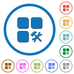 Component tools icons with shadows and outlines