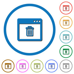 Application delete icons with shadows and outlines