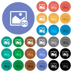 Link image round flat multi colored icons