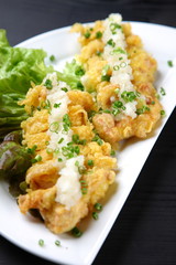 鶏天ぷらのおろしポン酢乗せ