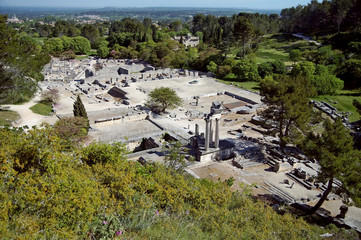 Ruins of the ancient fortified town Glanum near Saint-Rémy-de-Provence in South France