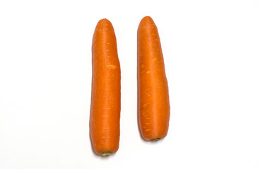 Carrot vegetable on white background.