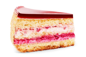 strawberry cheesecake on white background