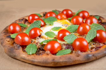 tasty pizza on a the table