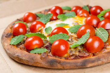 tasty pizza on a the table