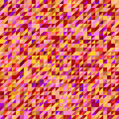 Abstract seamless mosaic background. Triangle geometric background. Vector illustration. Red, yellow, orange, pink colors.
