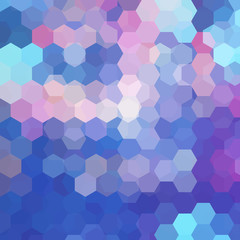 Geometric pattern, vector background with hexagons in blue, pink, purple tones. Illustration pattern