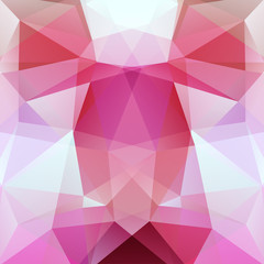 Abstract mosaic background. Triangle geometric background. Design elements. Vector illustration. Pink, white colors.