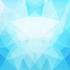 Geometric pattern, polygon triangles vector background in blue and white tones. Illustration pattern