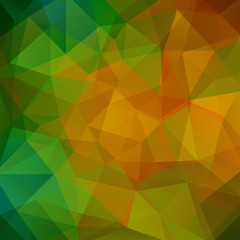 Background of geometric shapes. Mosaic pattern. Vector EPS 10. Vector illustration. Yellow, orange, green colors