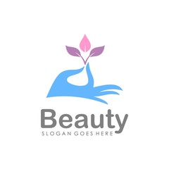 Beauty clinic and spa therapy logo design vector