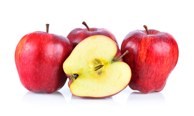 red apple on white background