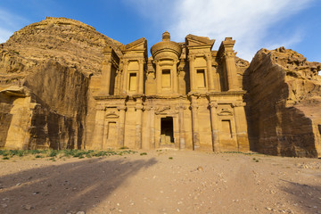 Ancient abandoned rock city of Petra in Jordan tourist attraction 