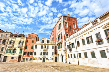 Fototapeta na wymiar Venice scenic old streets. Italian Lagoon