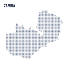 Obraz premium Vector dotted map of Zambia isolated on white background .