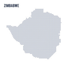 Vector dotted map of Zimbabwe isolated on white background .