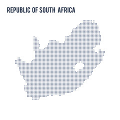 Fototapeta na wymiar Vector dotted map of Republic of South Africa isolated on white background .