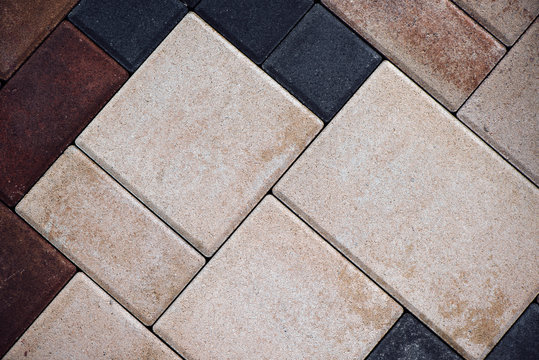 Modern concrete paving blocks texture