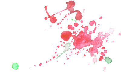 watercolor splashes in red on white background - 155463027