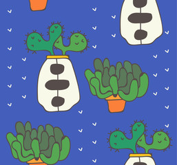 Cactus seamless pattern
