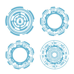 Fototapeta premium Set of technology futuristic user interfaces