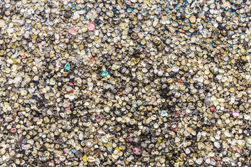 Berlin wall full of hooked chewing gums in Berlin, Germany