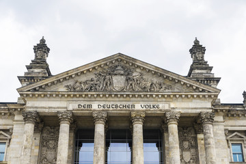 Fototapeta na wymiar Reichstag building, headquarters of the German parliament, in Berlin, Germany
