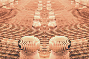 Air ventilator / Abstract motion blur of rusty air ventilator on the roof of factory. Orange tone.
