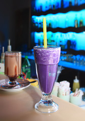 Purple cocktail at the bar, party time